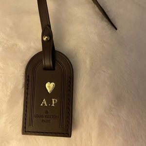 Louis Vuitton small luggage tag with AP initials